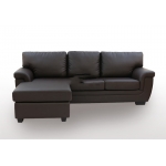 reno 3seat chaise Lshape pu leather sofa brown